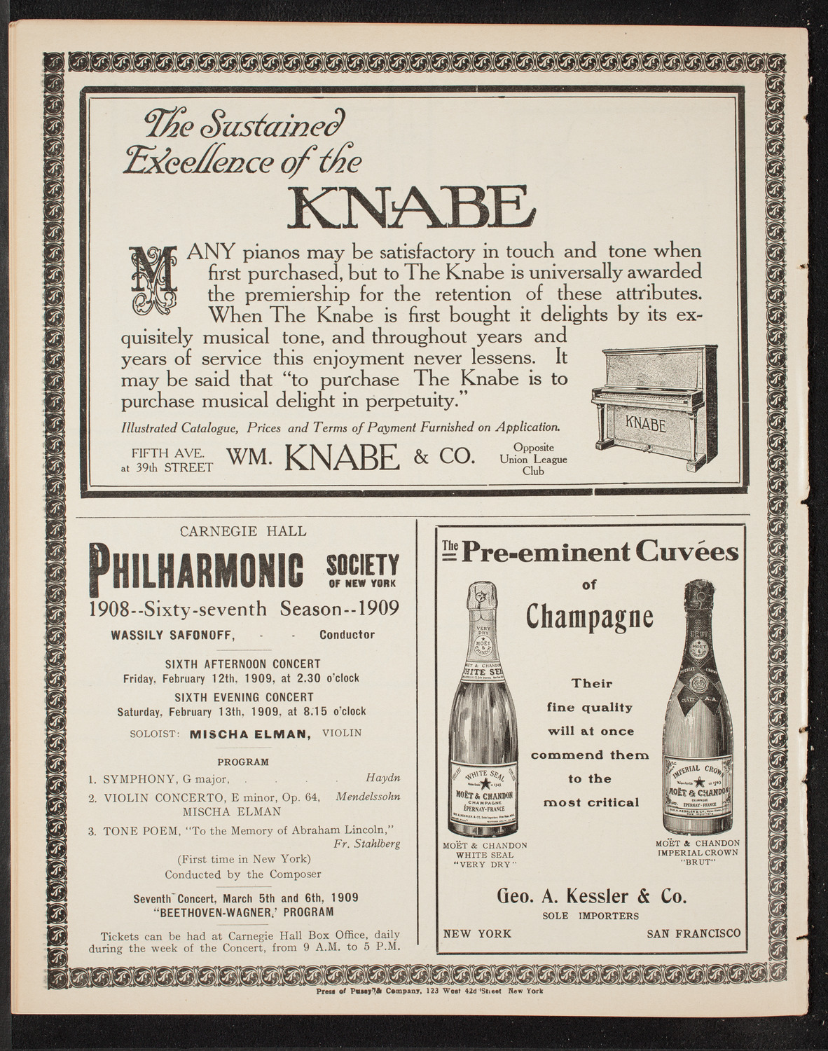 Philanthropic Society Concert, February 7, 1909, program page 12