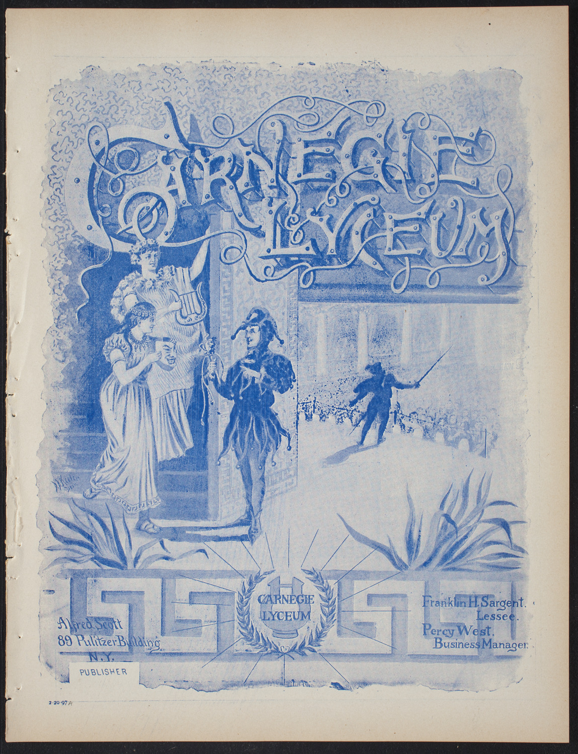 Columbia College Musical Society, February 20, 1897, program page 1