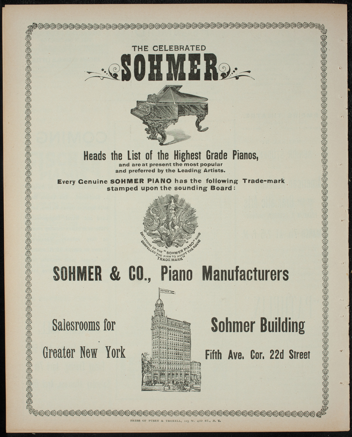 Columbia University Musical Society, March 3, 1899, program page 8