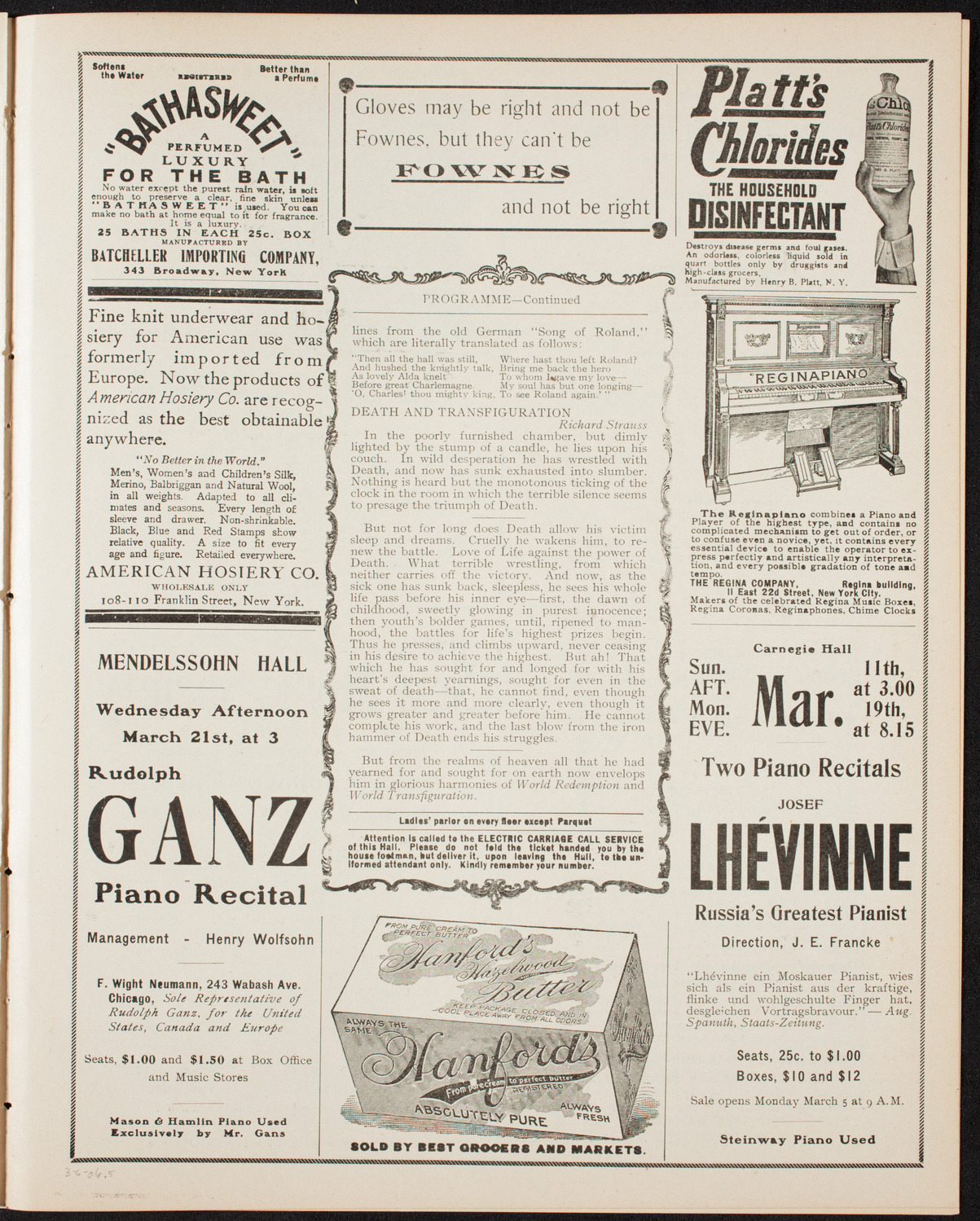 New York Symphony Orchestra, March 6, 1906, program page 9