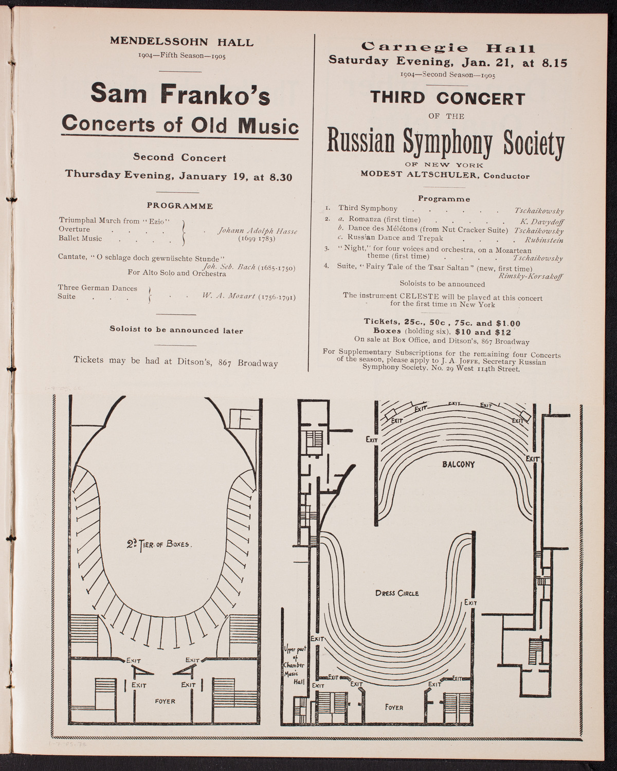 New York Philharmonic, January 7, 1905, program page 11