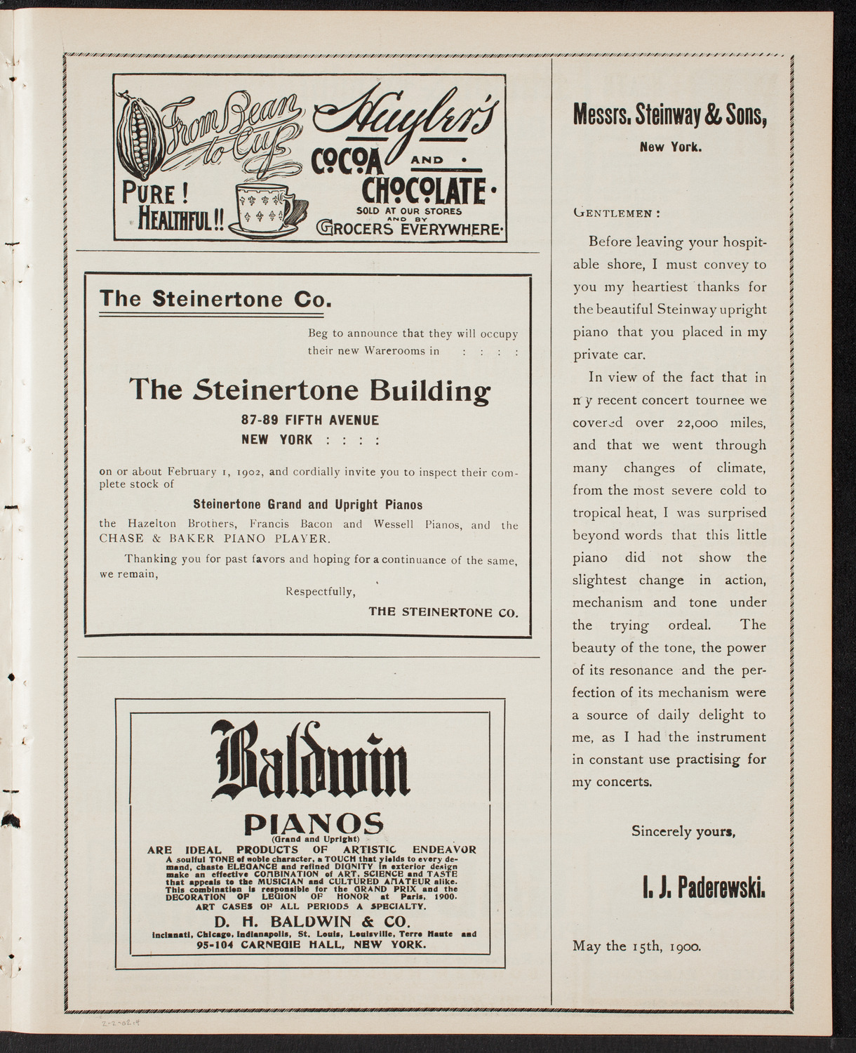 David Bispham, Baritone, February 2, 1902, program page 7