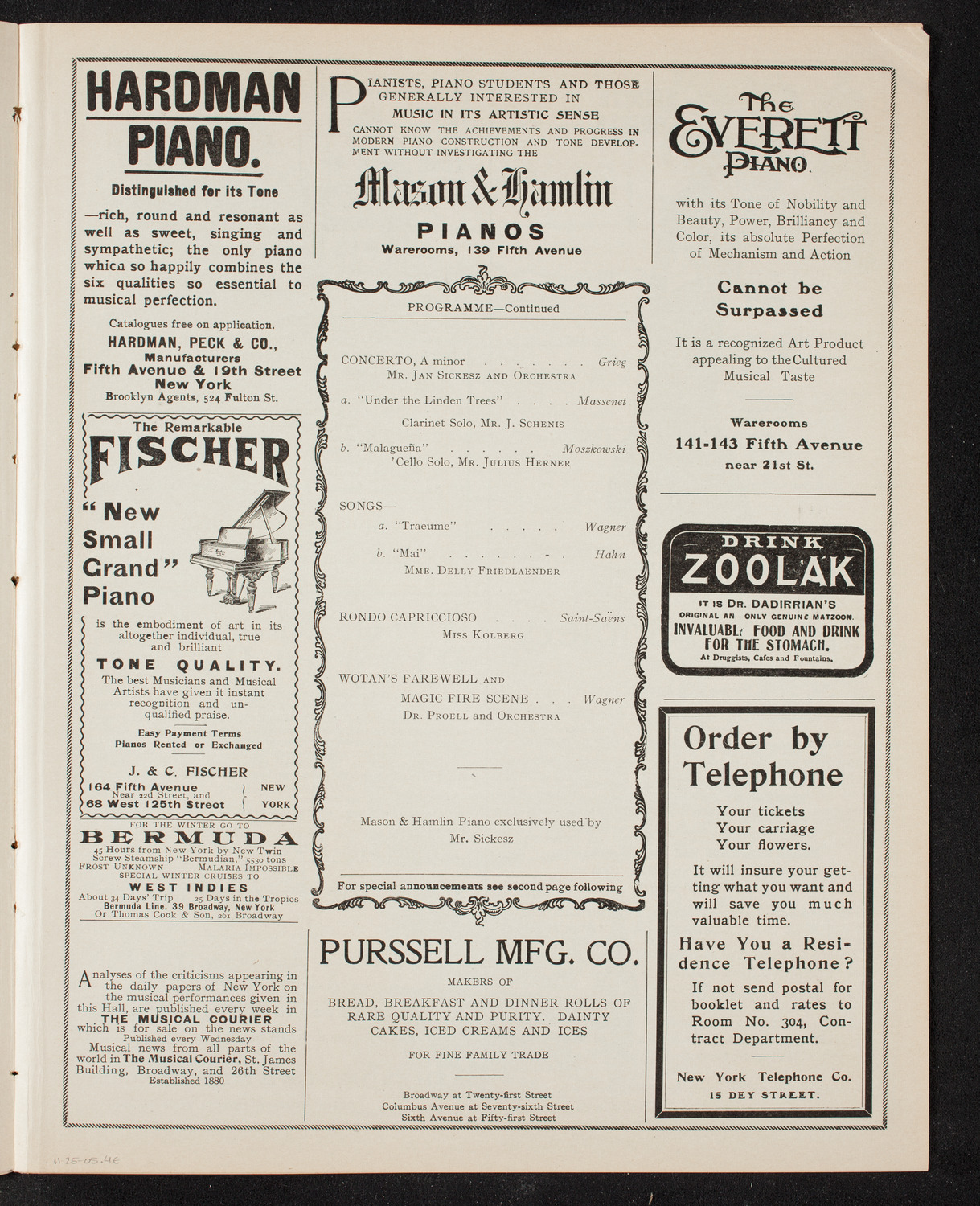Benefit: St. Mark's Hospital, November 25, 1905, program page 7