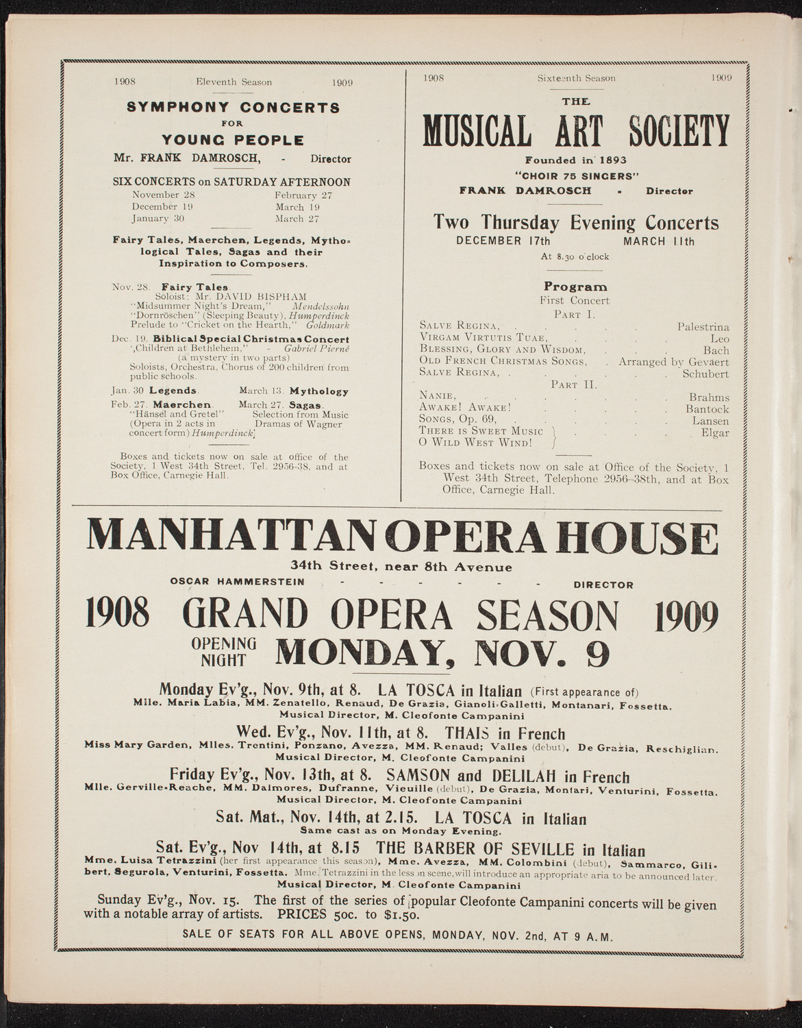 People's Symphony Concert, November 6, 1908, program page 10