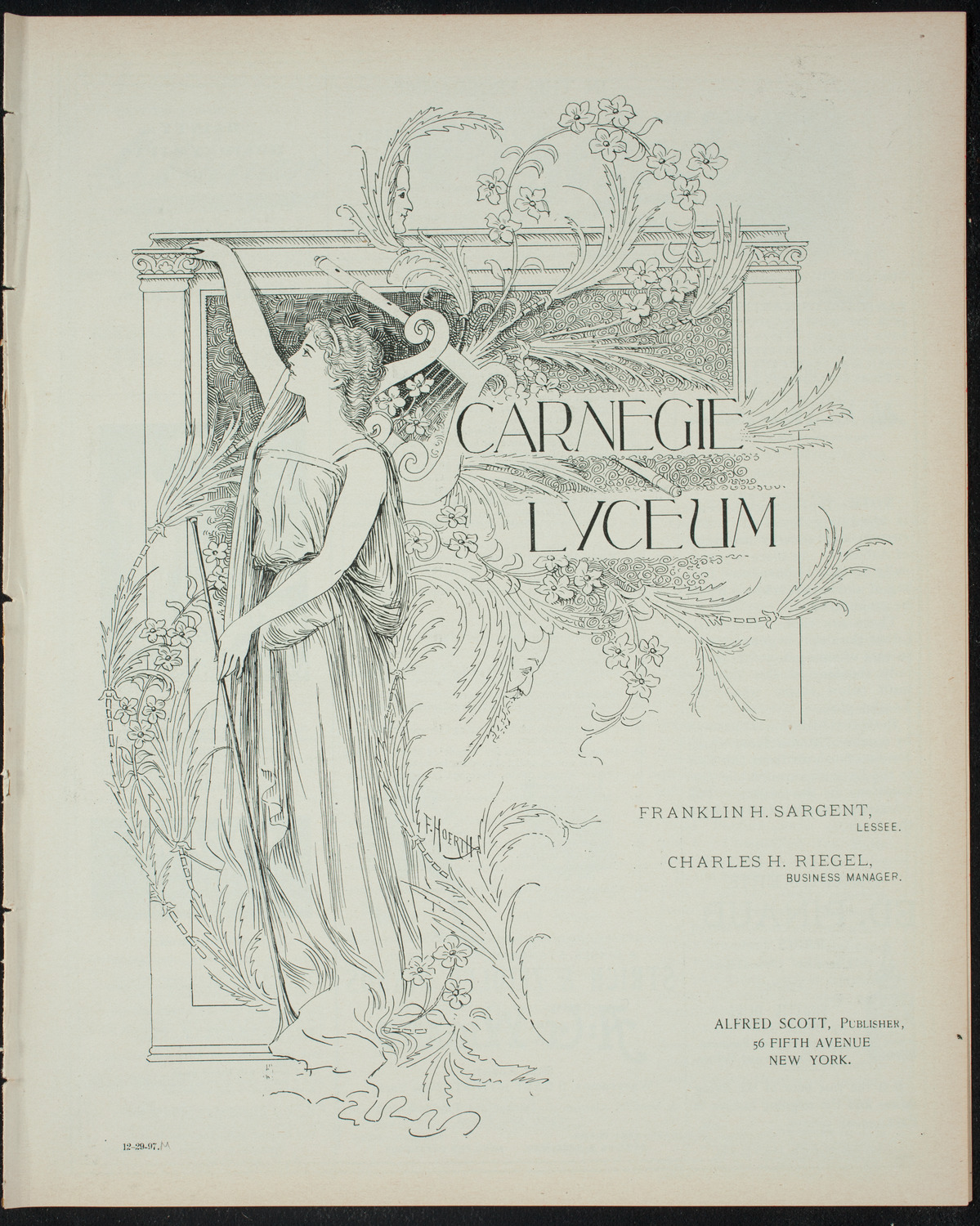 Powers-Mannes Wednesday Morning Musicale, December 29, 1897, program page 1