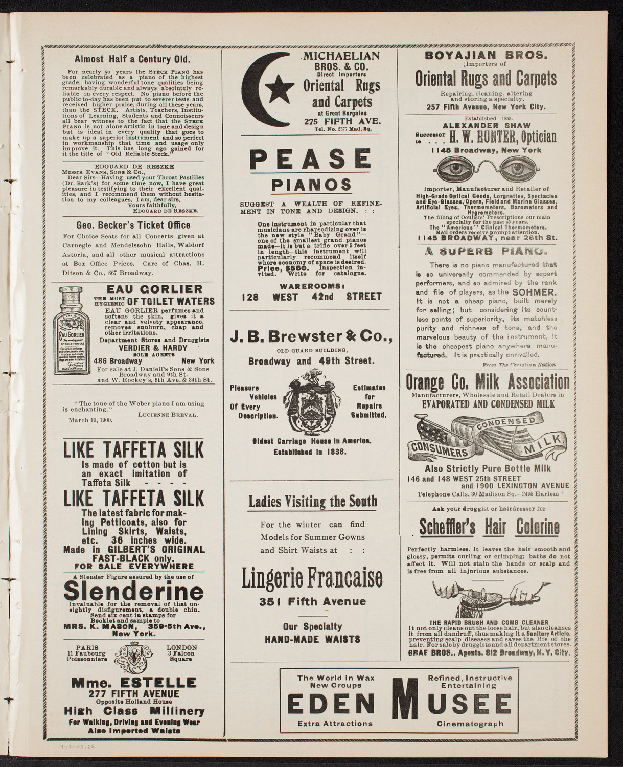 Meeting: New York City Police Department, April 12, 1902, program page 3