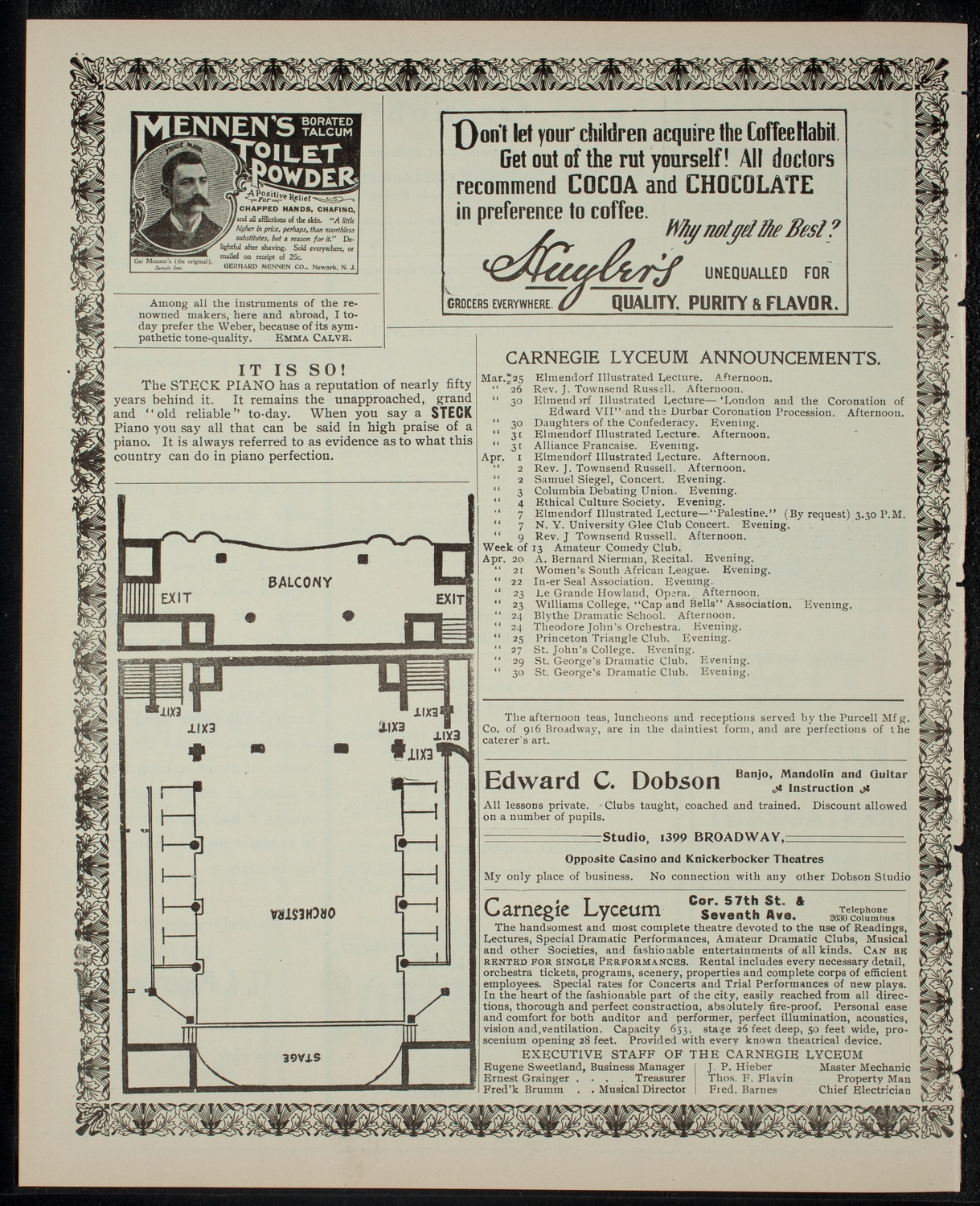 Elmendorf Lecture: Climbing the High Alps, March 25, 1903, program page 4