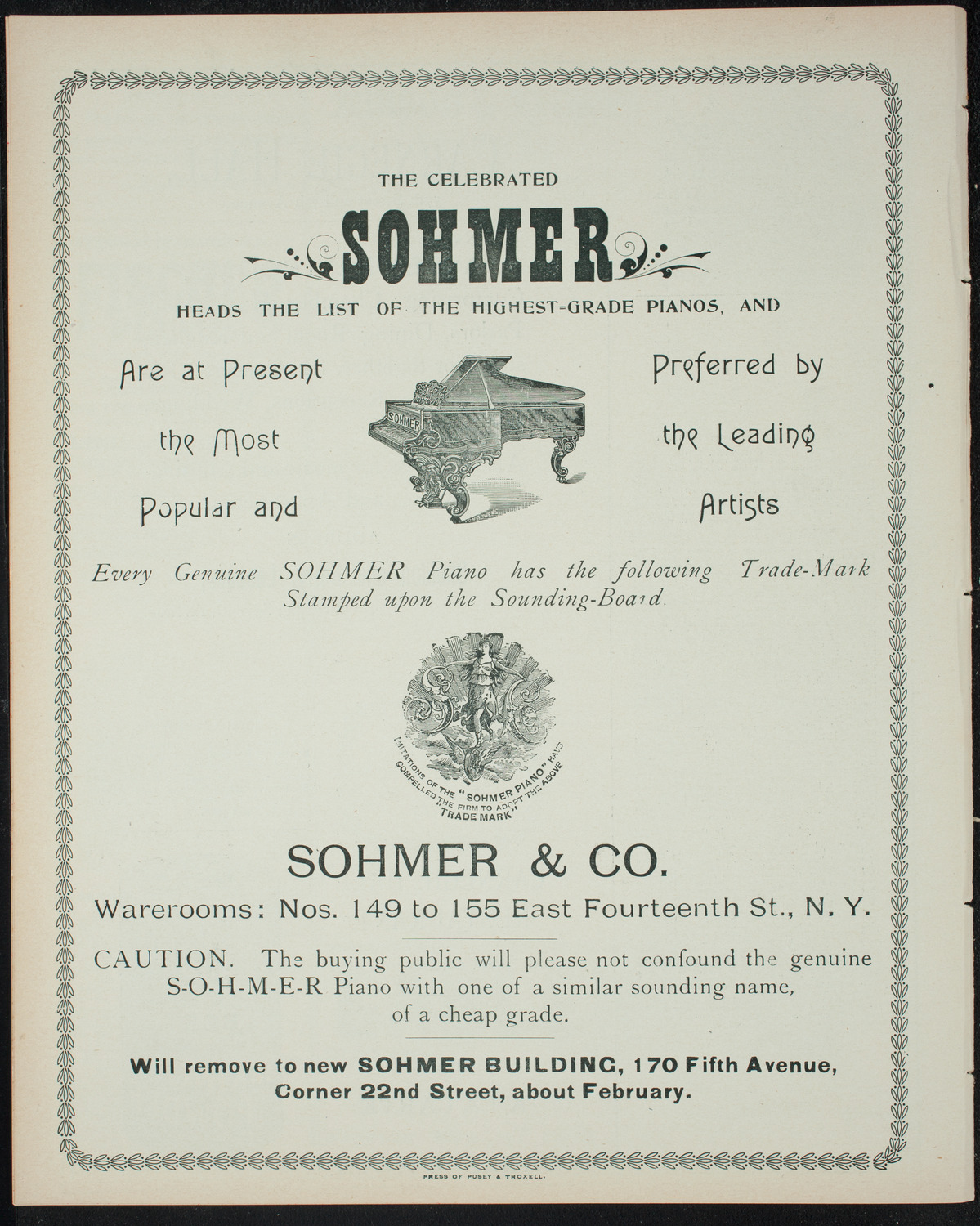 Mount Sinai Alumni Concert, December 28, 1897, program page 8