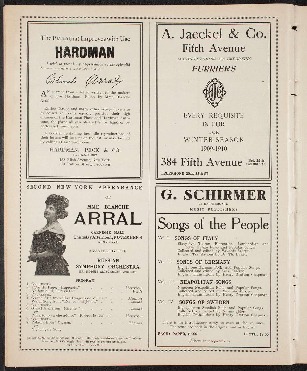 Lecture by R.G. Knowles, October 31, 1909, program page 8