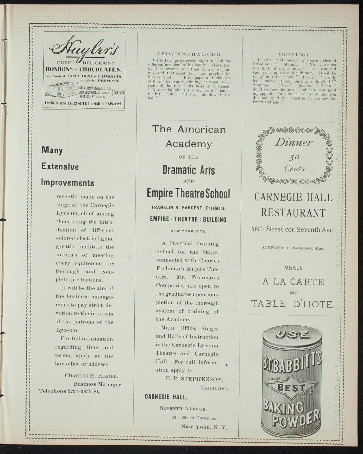 Comparative Literature Society Evening Conference, March 8, 1898, program page 7