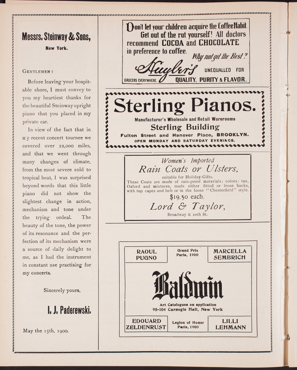Oratorio Society of New York, December 27, 1902, program page 4