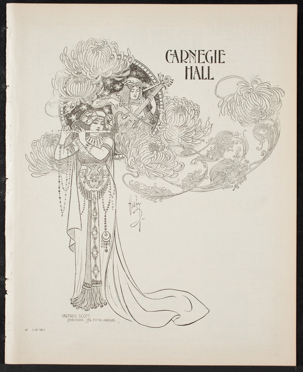 Eduard Zeldenrust, Piano, January 19, 1902, program page 1