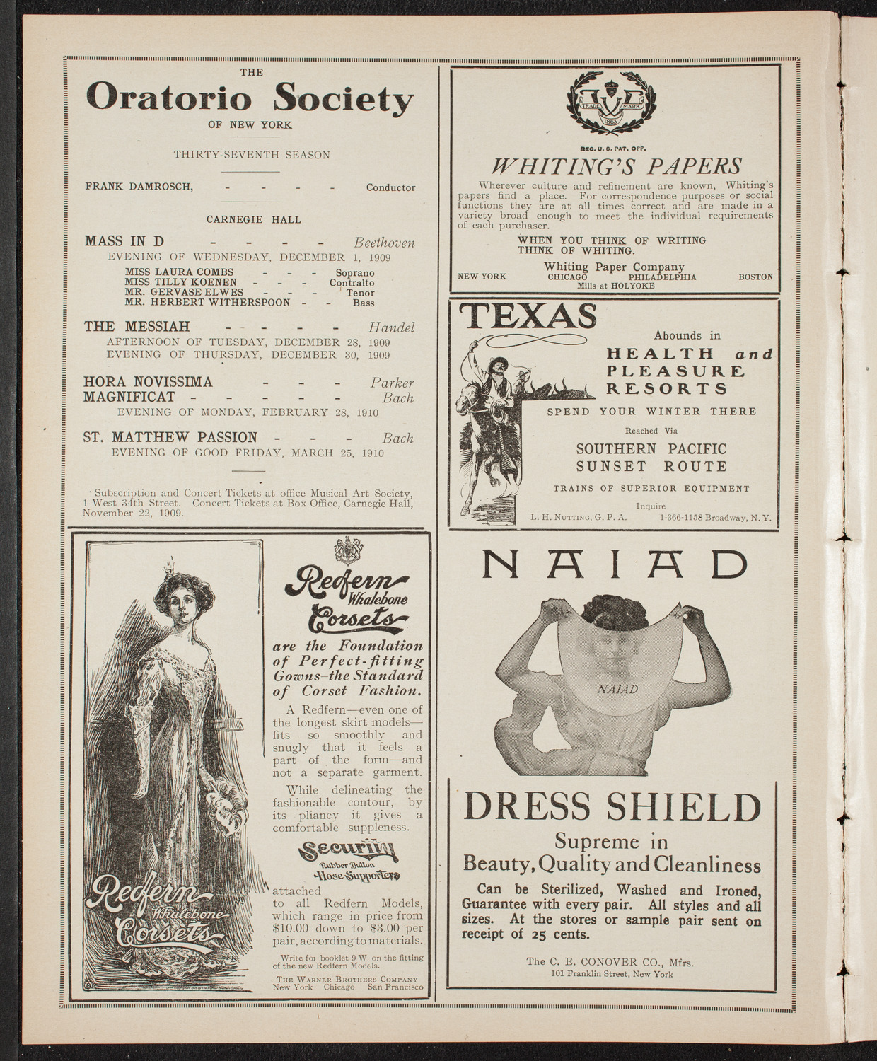 Russian Symphony Society of New York, November 18, 1909, program page 2