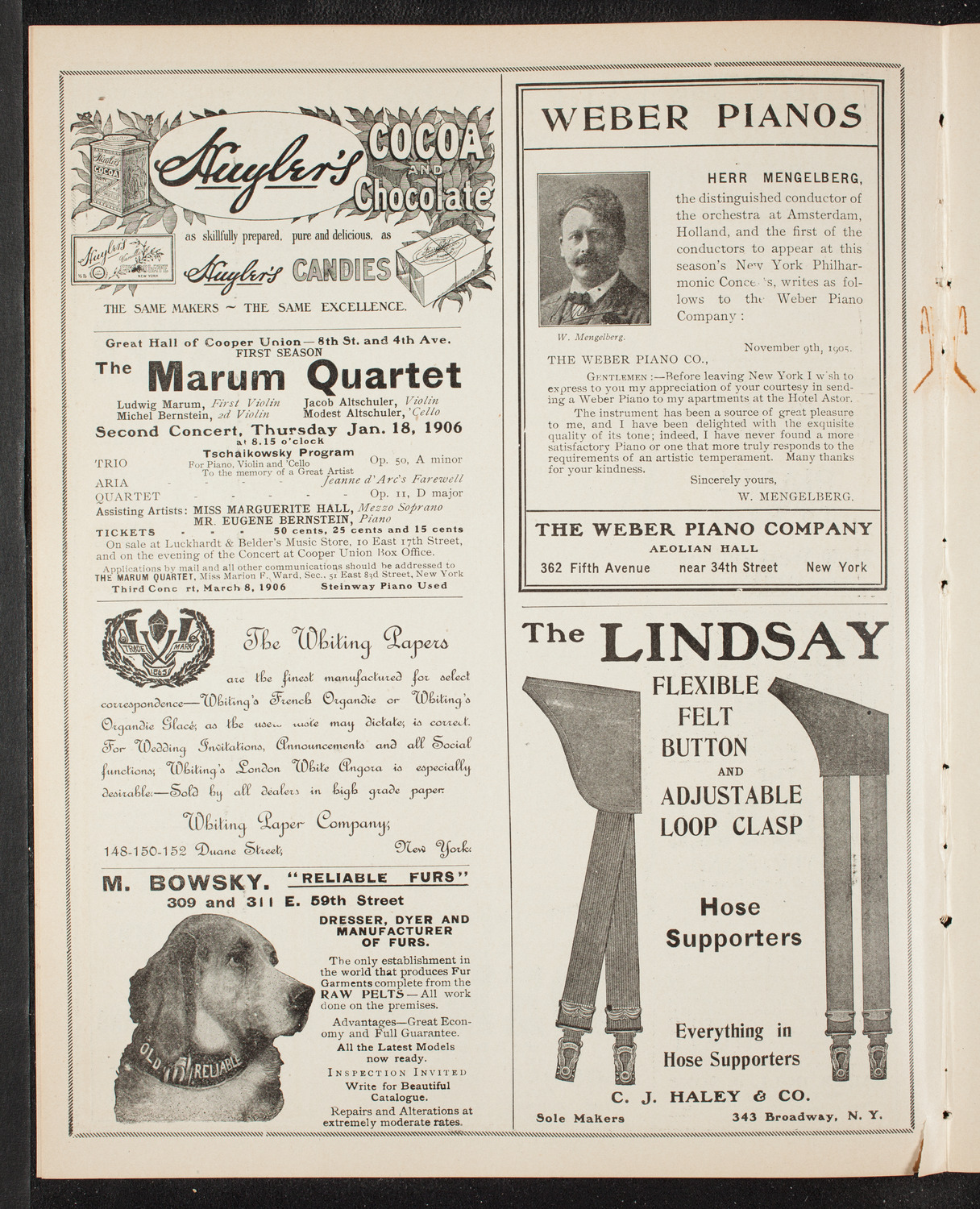 New York Philharmonic, January 13, 1906, program page 6