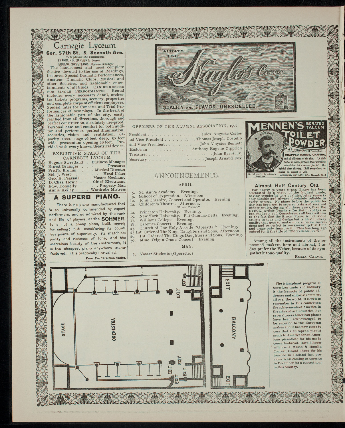 Entertainment Given By the Alumni Association of St. Ann's Academy, April 5, 1902, program page 4