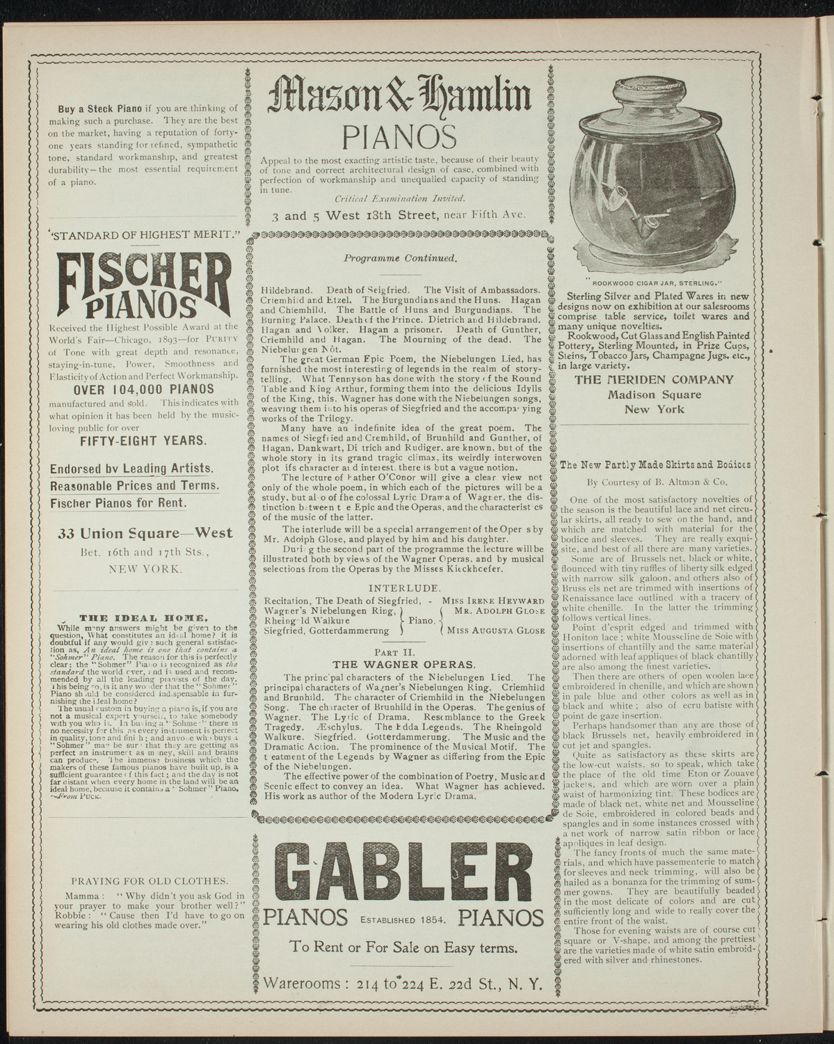 Grand Instrumental Illustration: The Niebelungen Lied and The Wagner Operas, March 16, 1898, program page 6