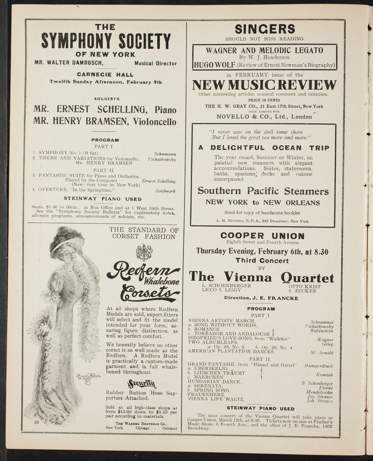 New York Symphony Orchestra, February 1, 1908, program page 2