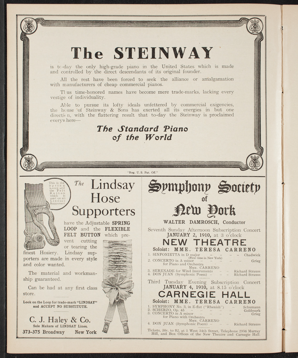 Musical Art Society of New York, December 23, 1909, program page 4