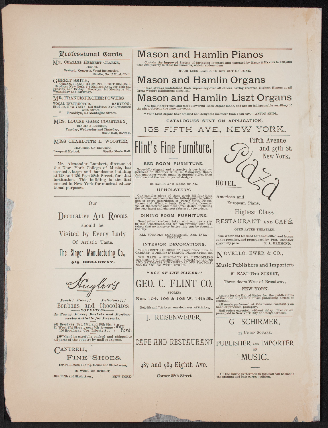 Urania Scientific Theatre, May 14, 1892, program page 5