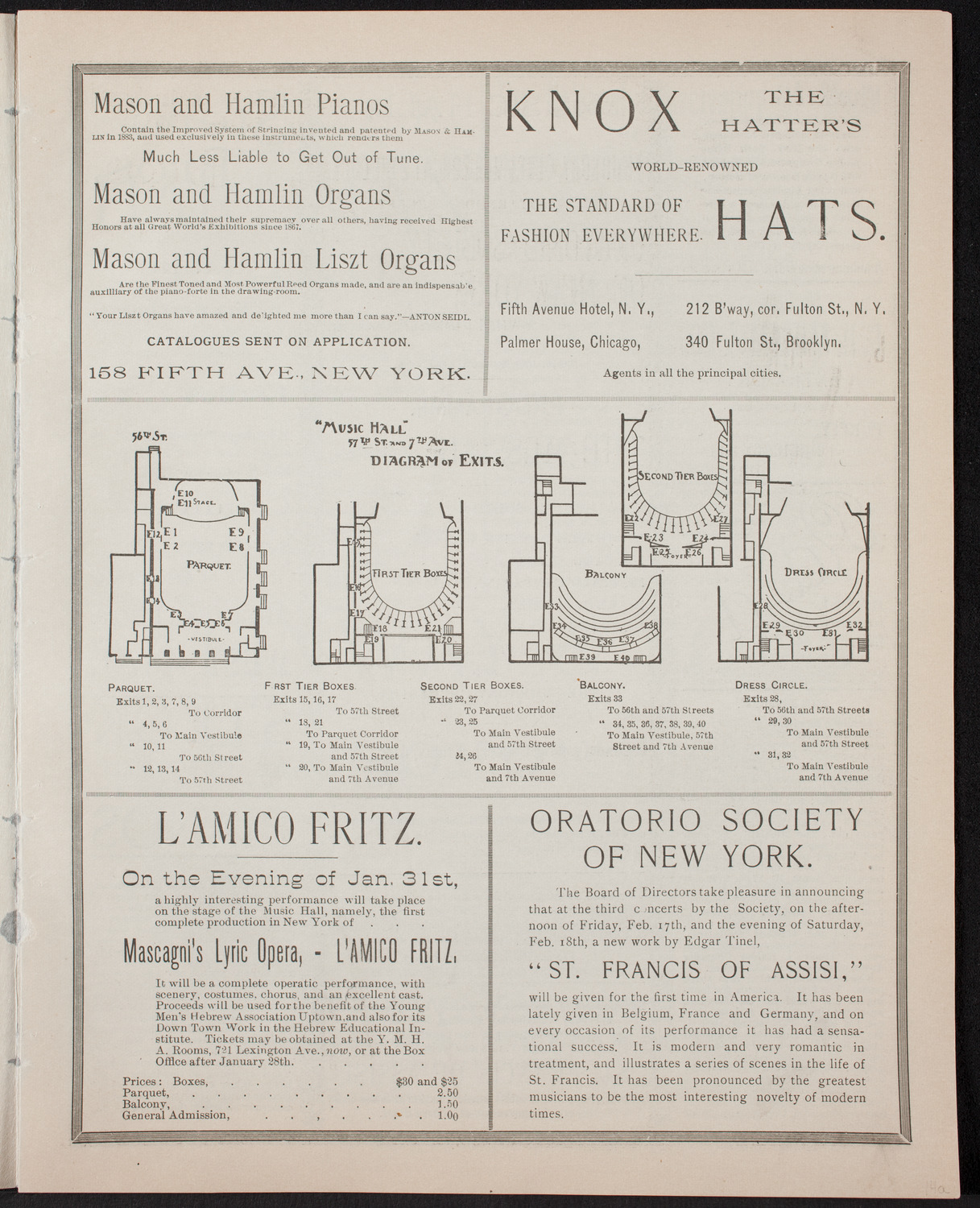 Oratorio Society of New York, December 29, 1892, program page 3