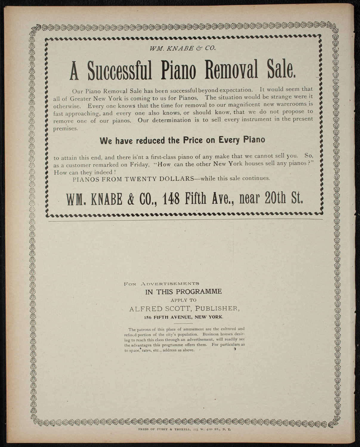Columbia University Sophomore Class Play, December 26, 1898, program page 8