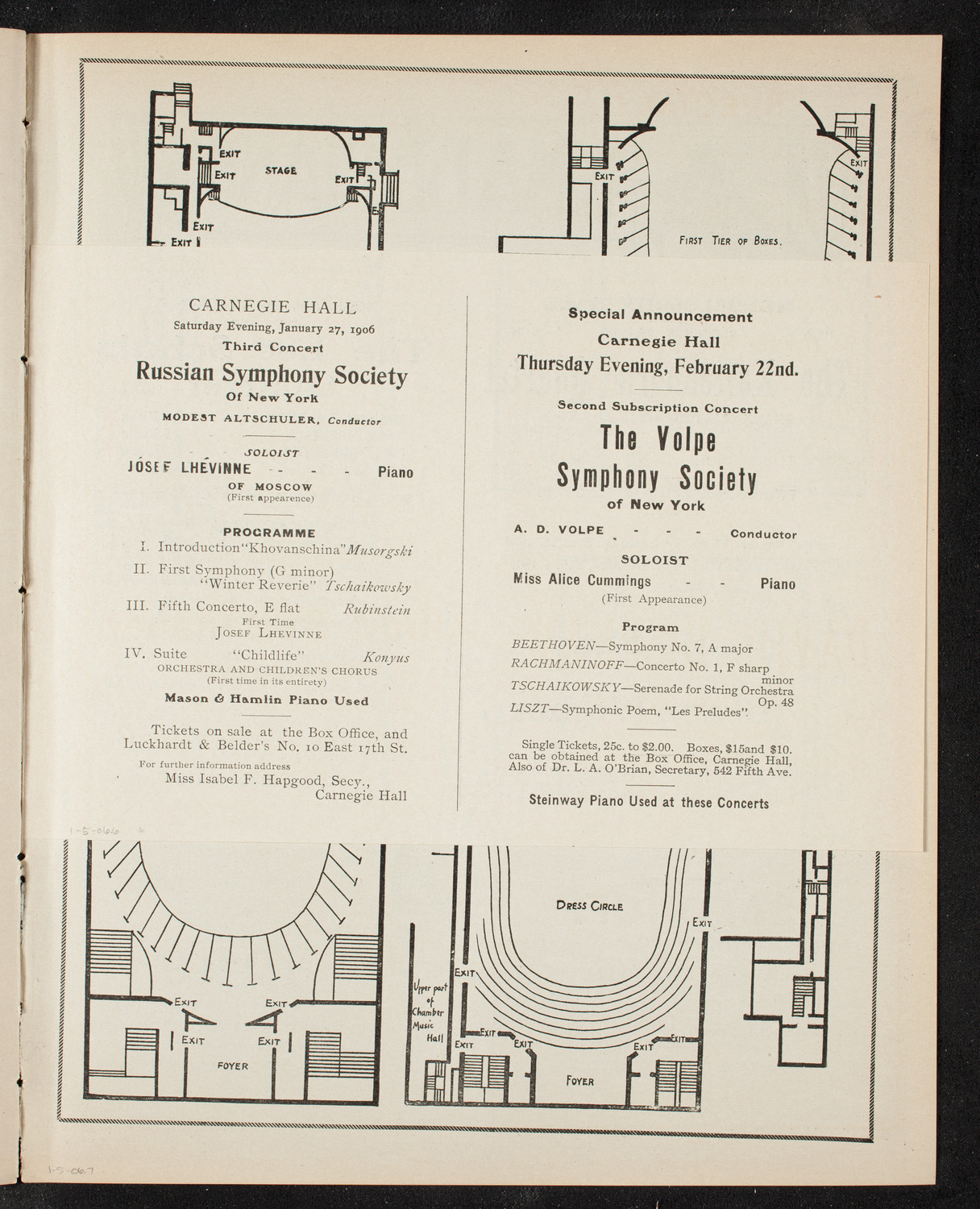 New York Philharmonic, January 5, 1906, program page 11