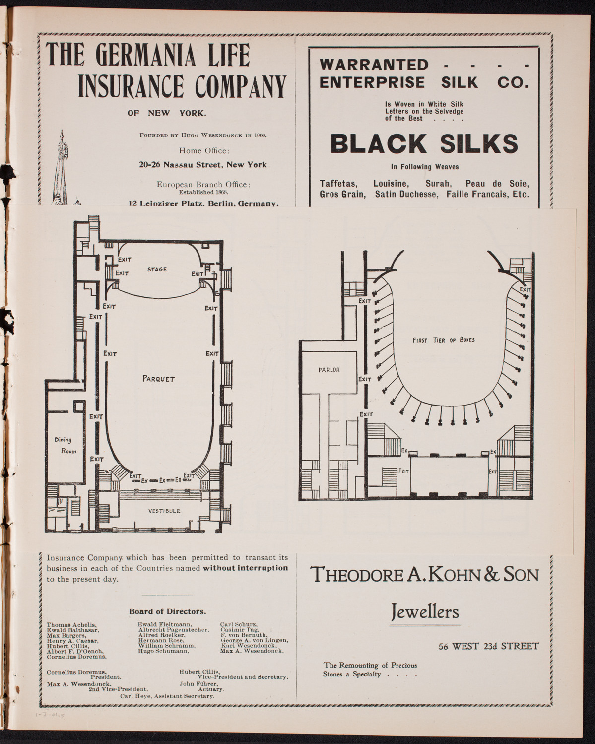 Benefit: Workingman's School and District Nursing Department, January 7, 1901, program page 9