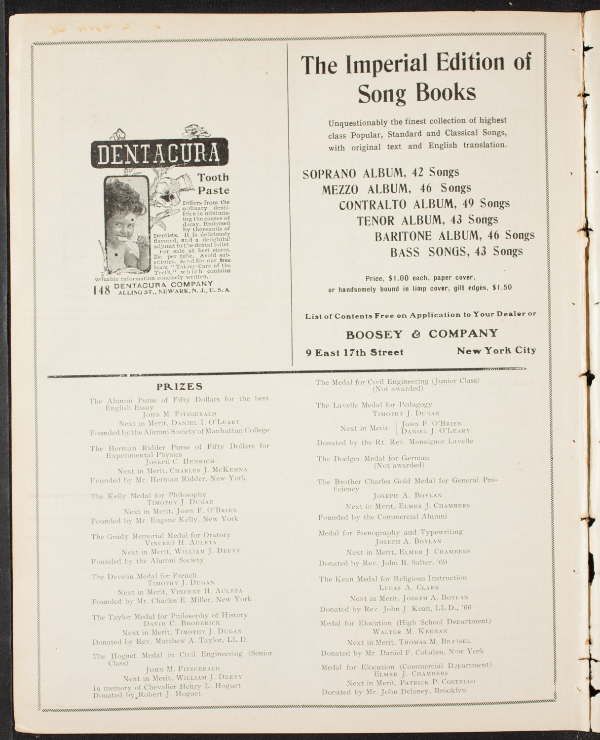 Graduation: Manhattan College, June 18, 1907, program page 10