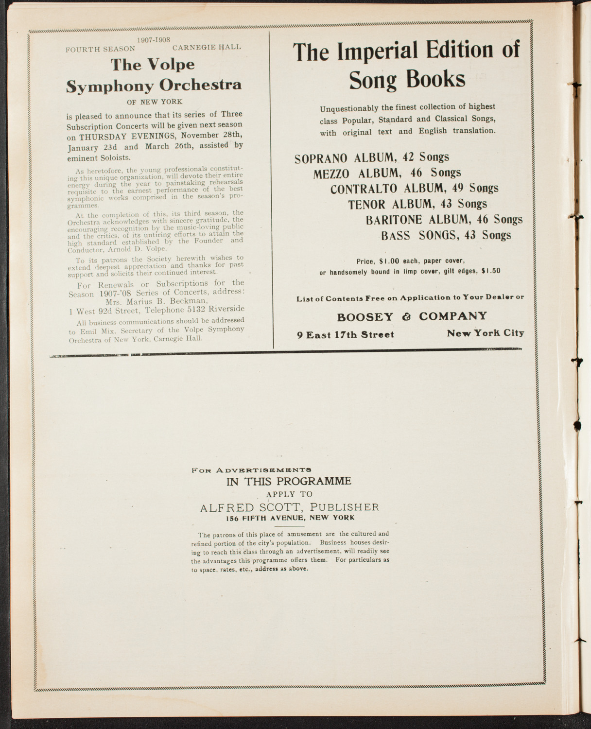 Musurgia, April 23, 1907, program page 10