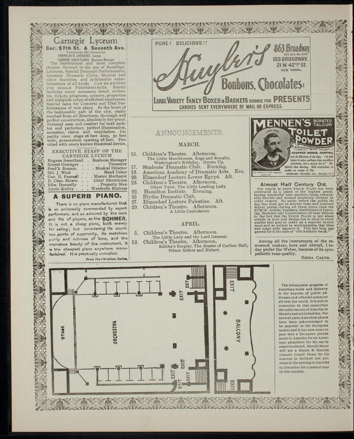 The Children's Theatre, March 15, 1902, program page 4