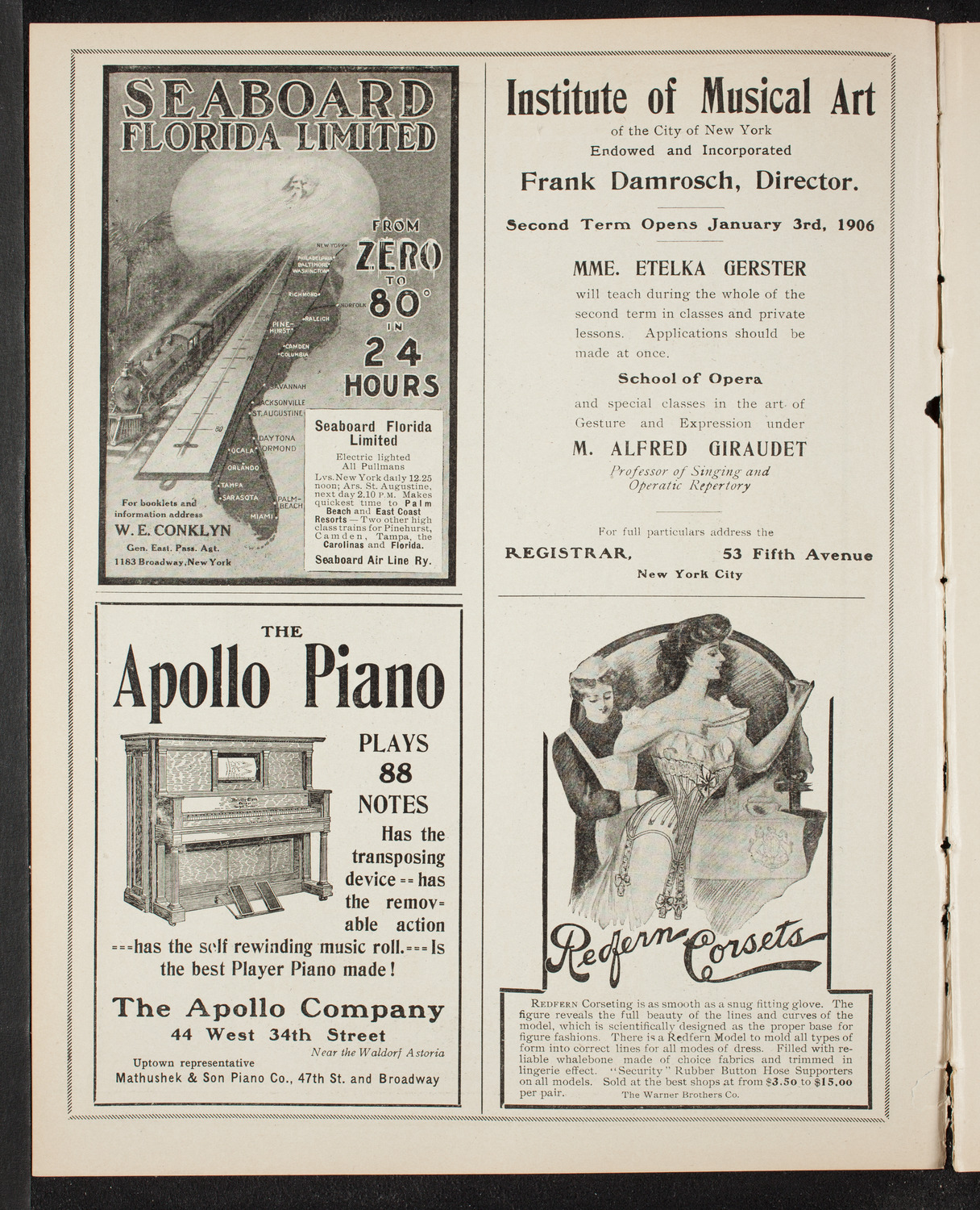 Boston Symphony Orchestra, January 11, 1906, program page 2