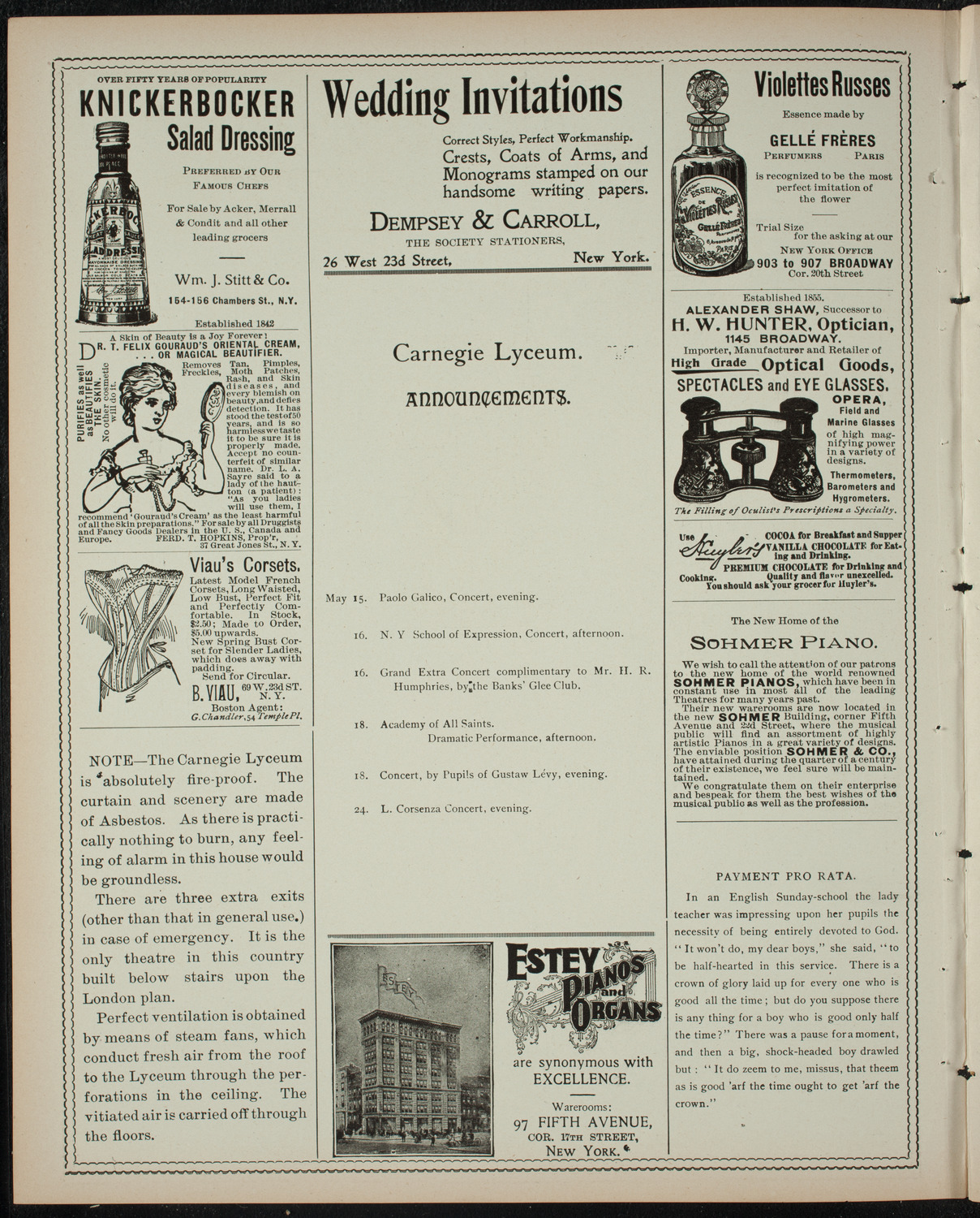 Hamilton Institute Dramatic Club, May 13, 1899, program page 2