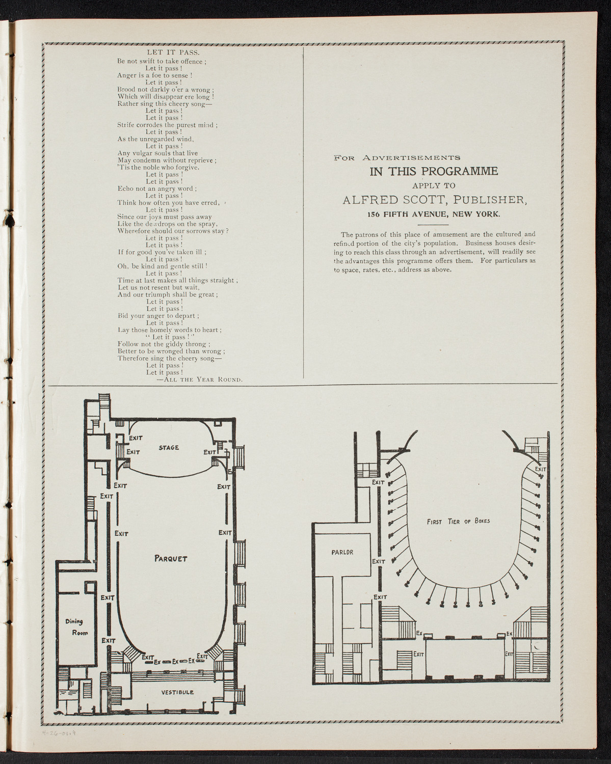 Graduation: College of Pharmacy, April 26, 1901, program page 7