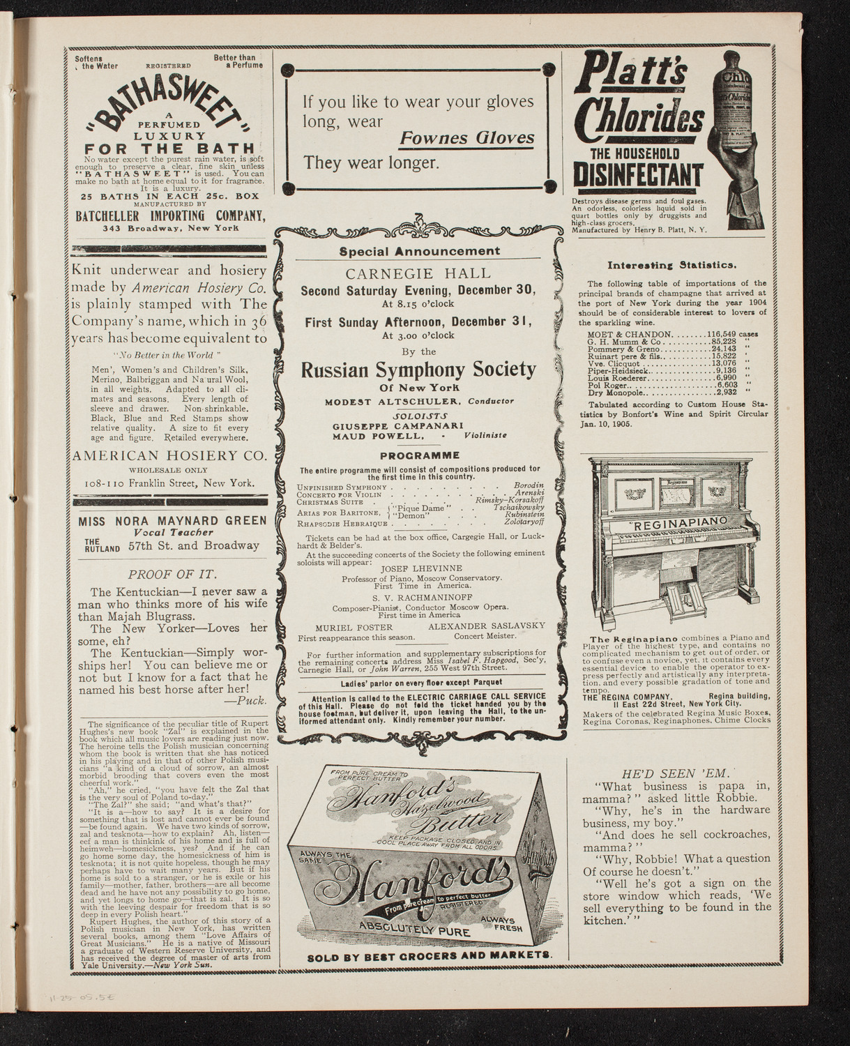 Benefit: St. Mark's Hospital, November 25, 1905, program page 9