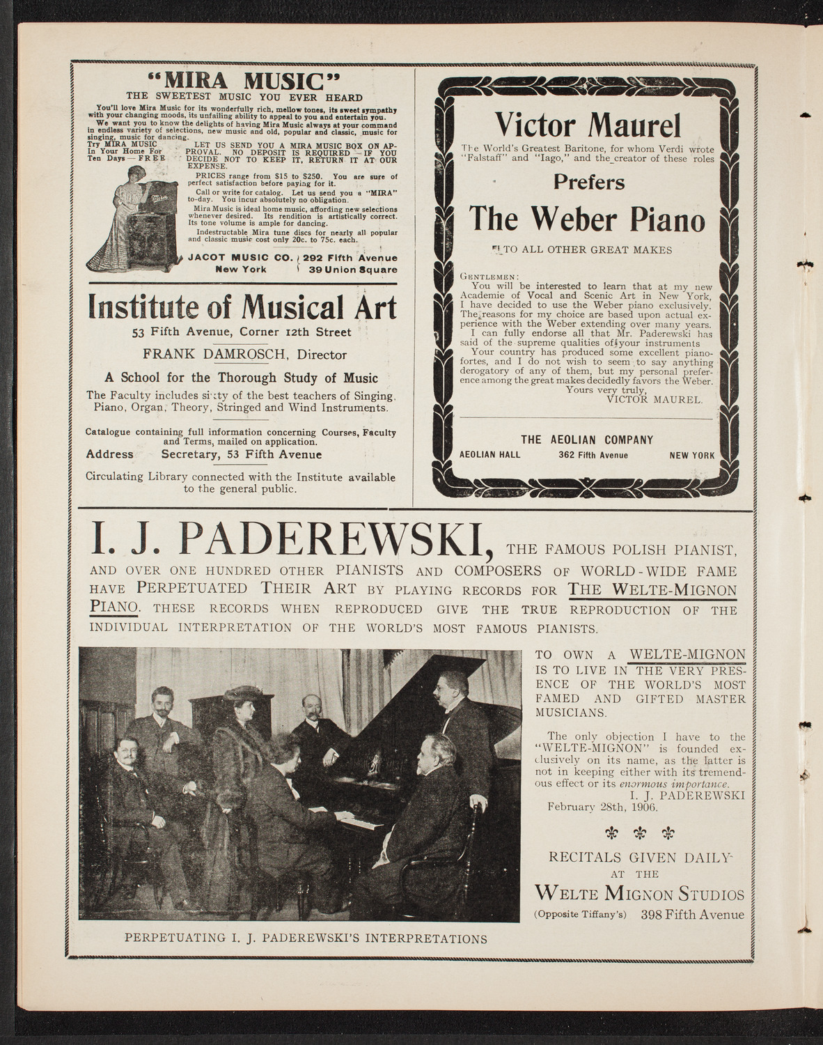 Benefit: Caledonian Hospital Society, February 10, 1909, program page 6