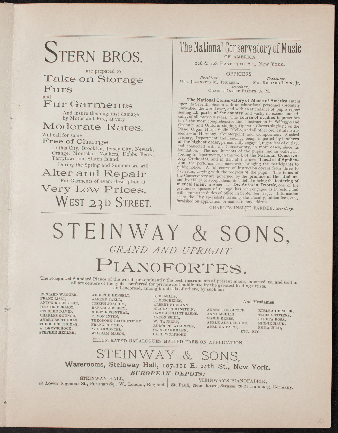 Urania Scientific Theatre, May 2, 1892, program page 7