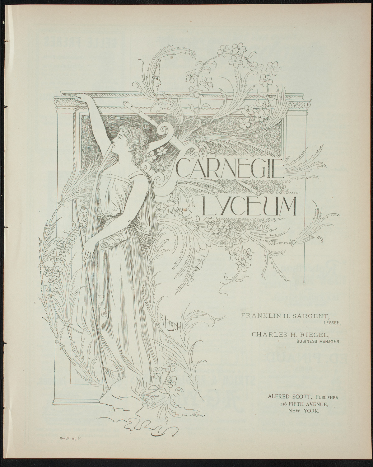 Comparative Literature Society Saturday Morning Conference, March 19, 1898, program page 1