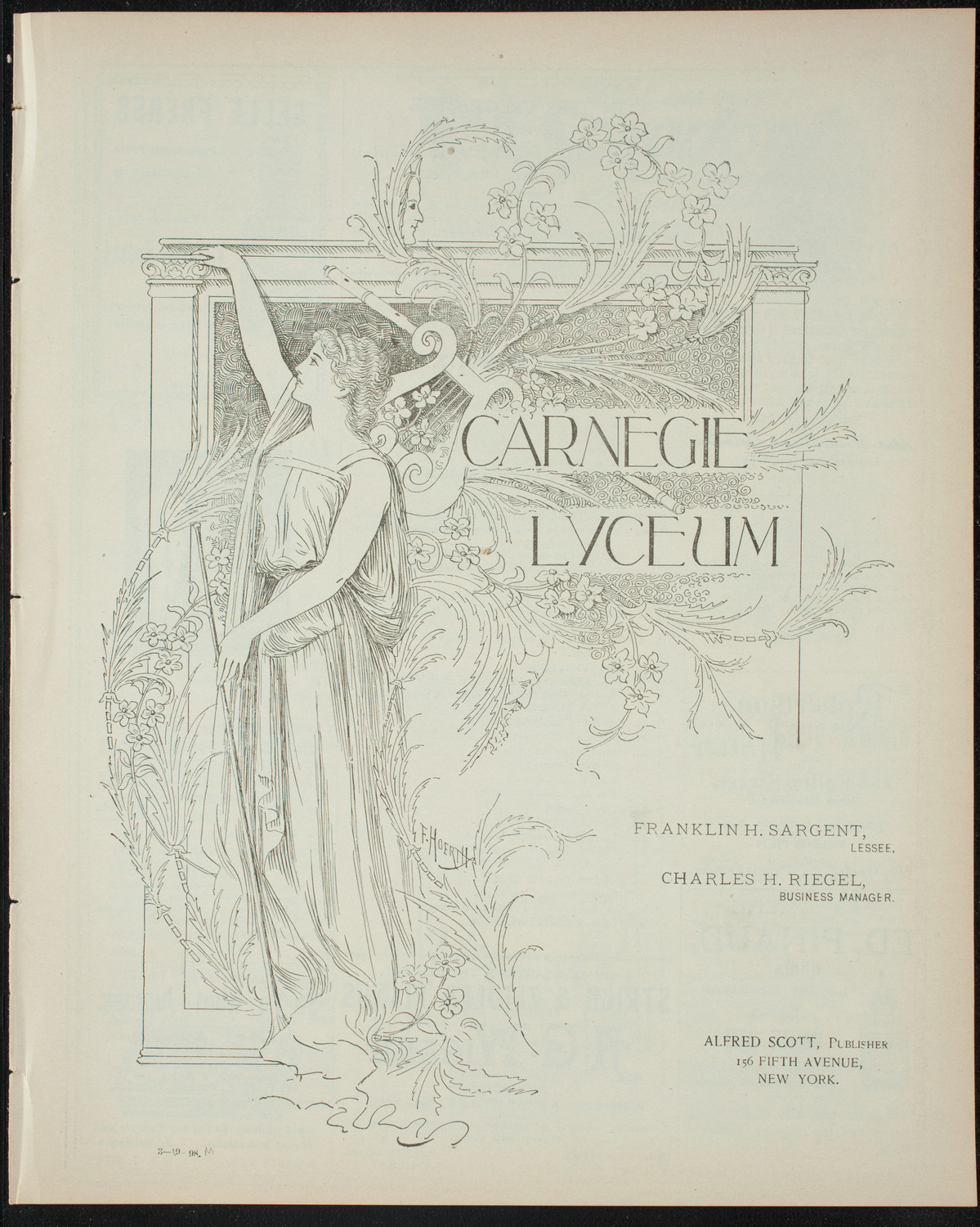 Comparative Literature Society Saturday Morning Conference, March 19, 1898, program page 1