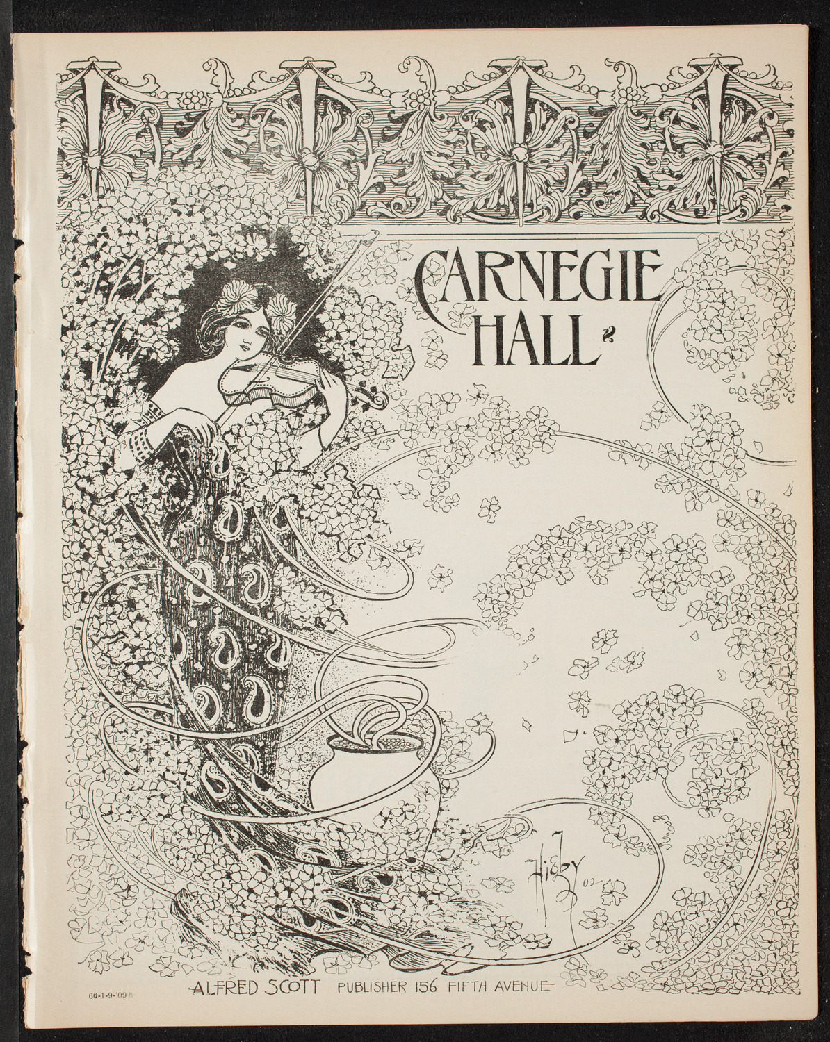Boston Symphony Orchestra, January 9, 1909, program page 1