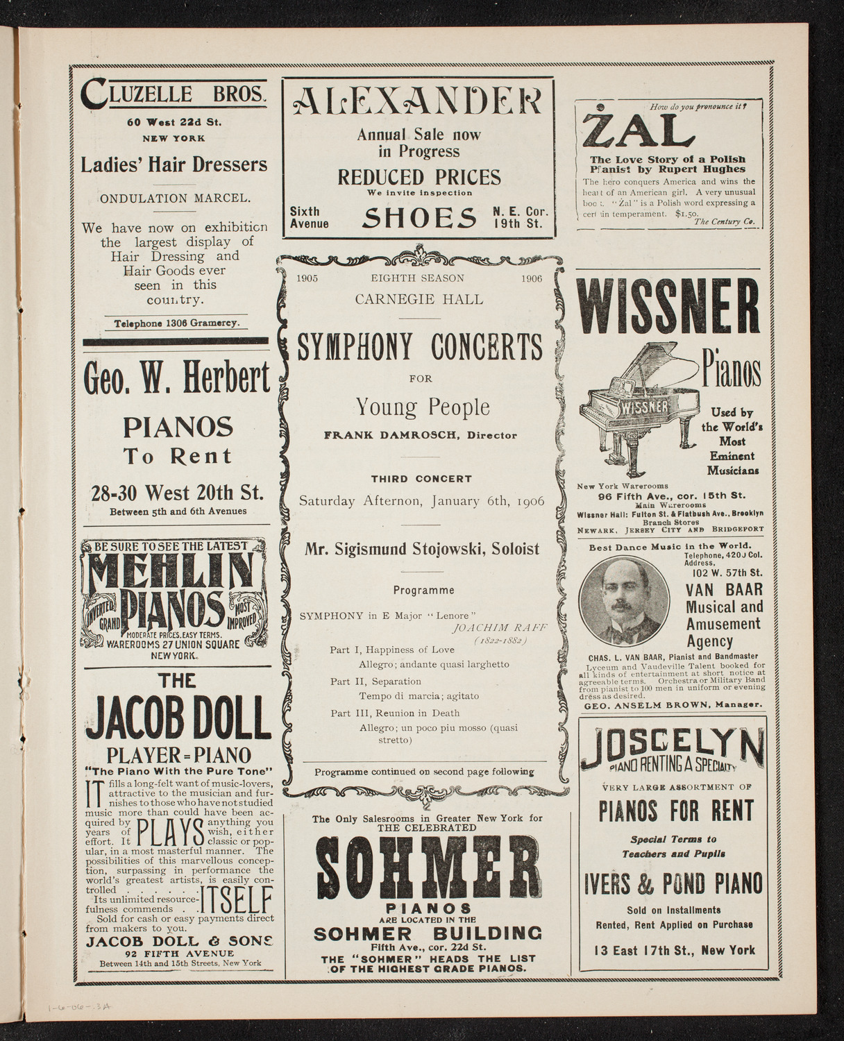 Symphony Concert for Young People, January 6, 1906, program page 5