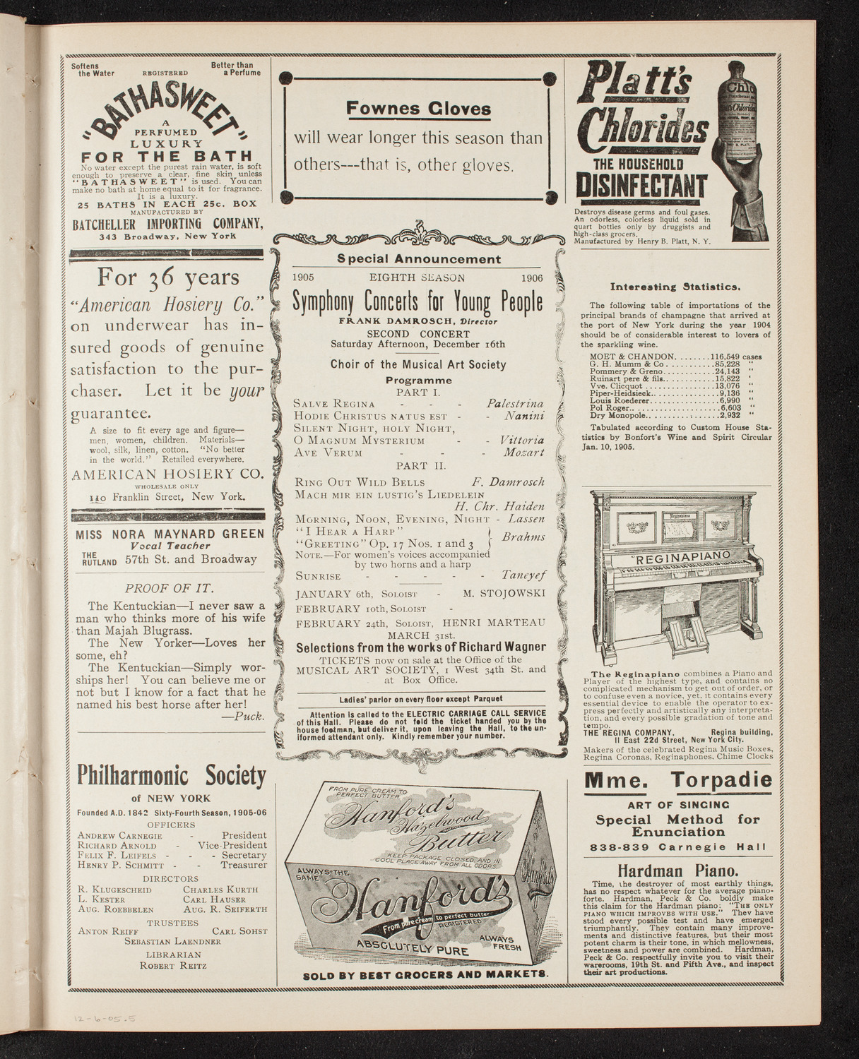 Musurgia of New York, December 6, 1905, program page 9