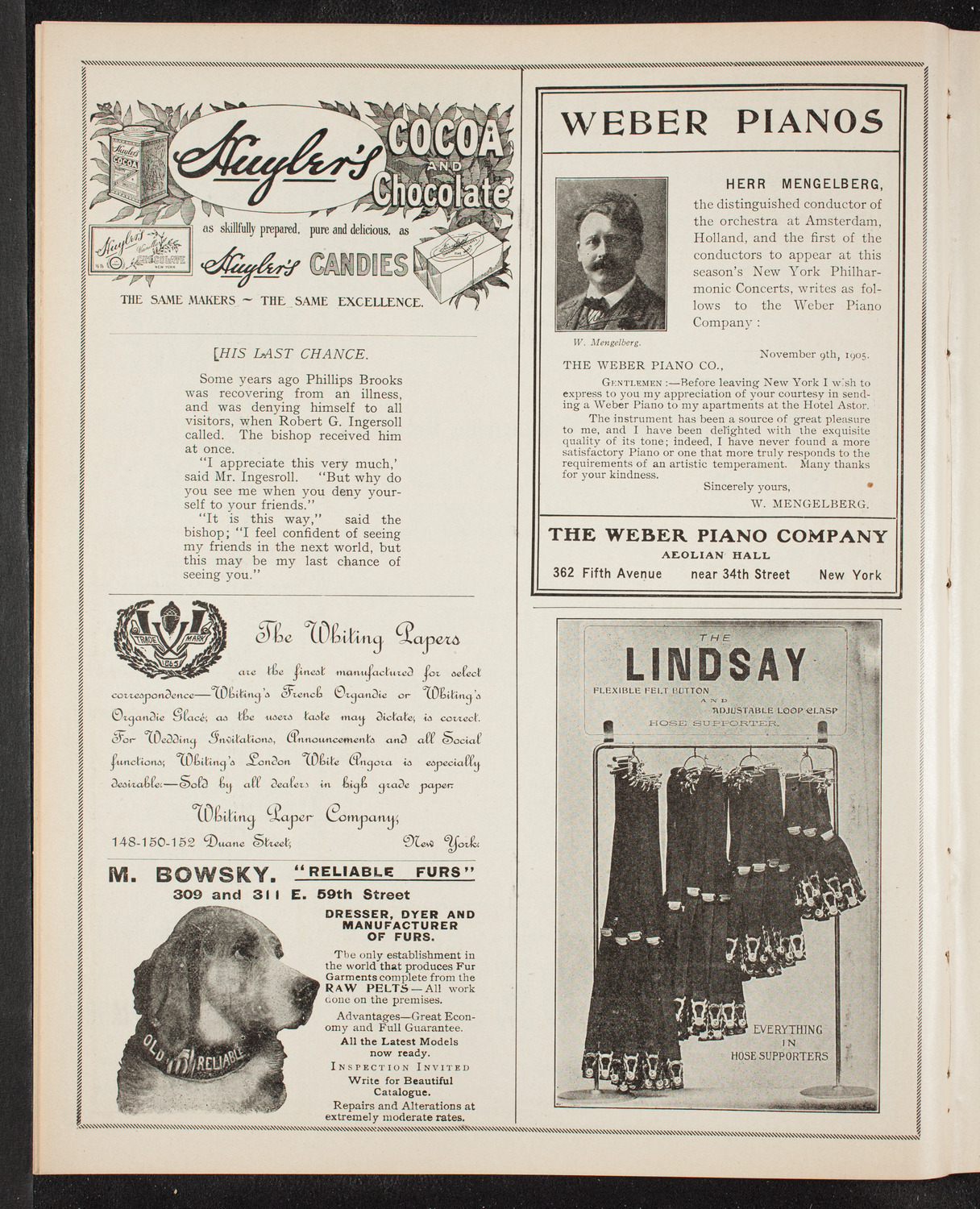 Philadelphia Orchestra, December 11, 1905, program page 6