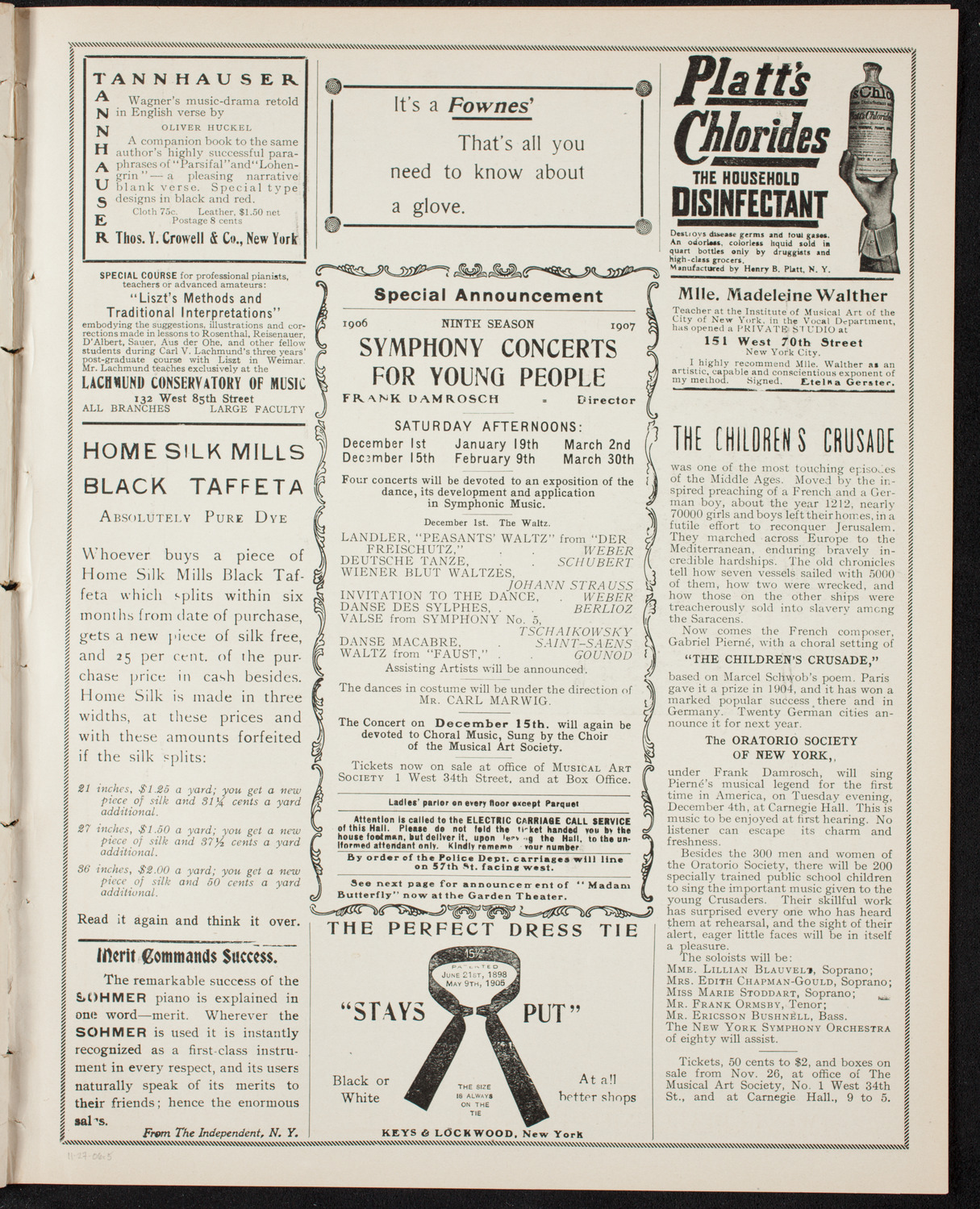 Musurgia, November 27, 1906, program page 9