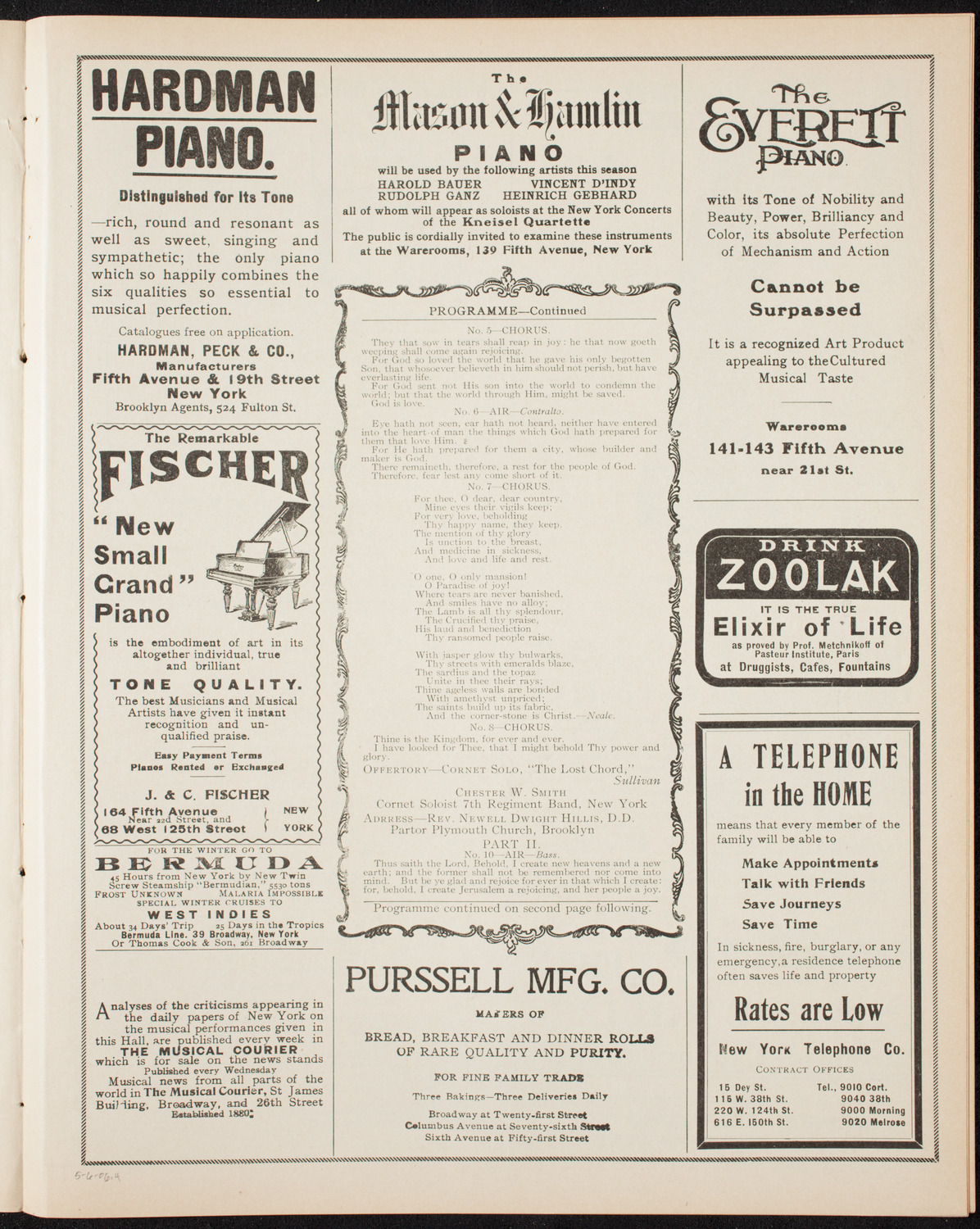 Men's Mass Meeting/ New York Festival Chorus and Orchestra, May 6, 1906, program page 7