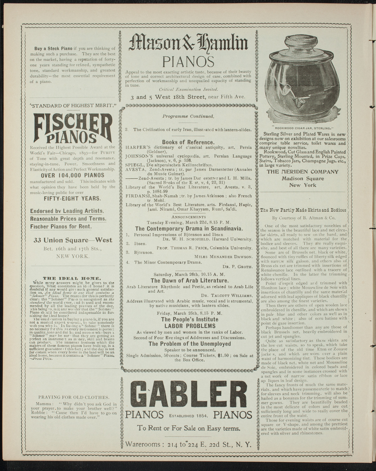 Comparative Literature Society Saturday Morning Conference, March 19, 1898, program page 6