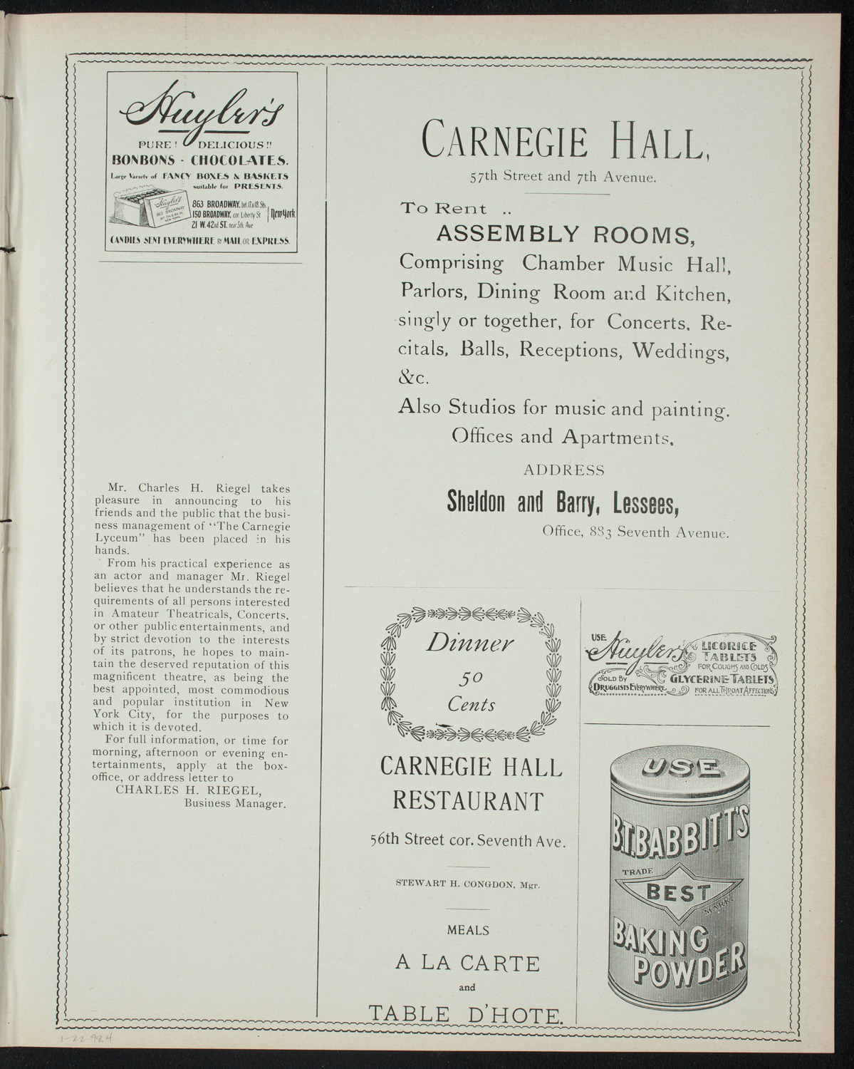 Club "Las Dos Banderas": Benefit for Wounded Cubans, January 22, 1898, program page 7