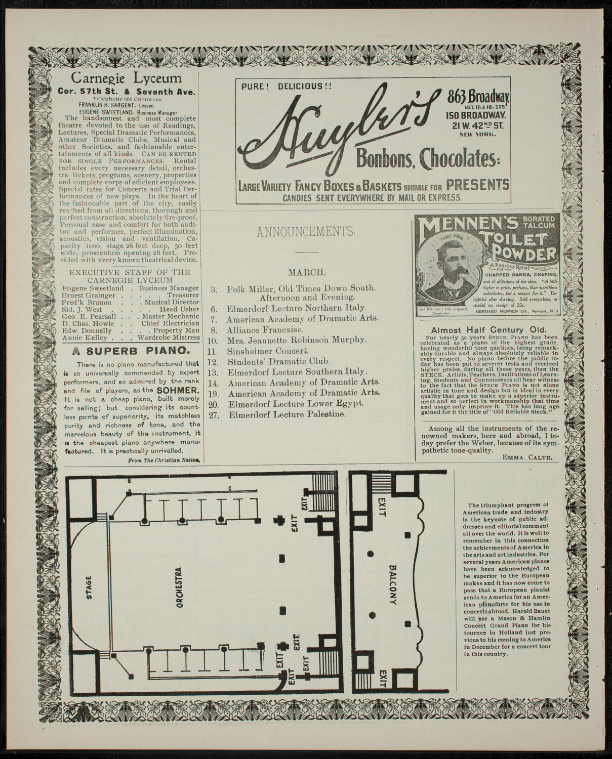 Academy Stock Company of the American Academy of Dramatic Arts and Empire Theatre Dramatic School, February 24, 1902, program page 4