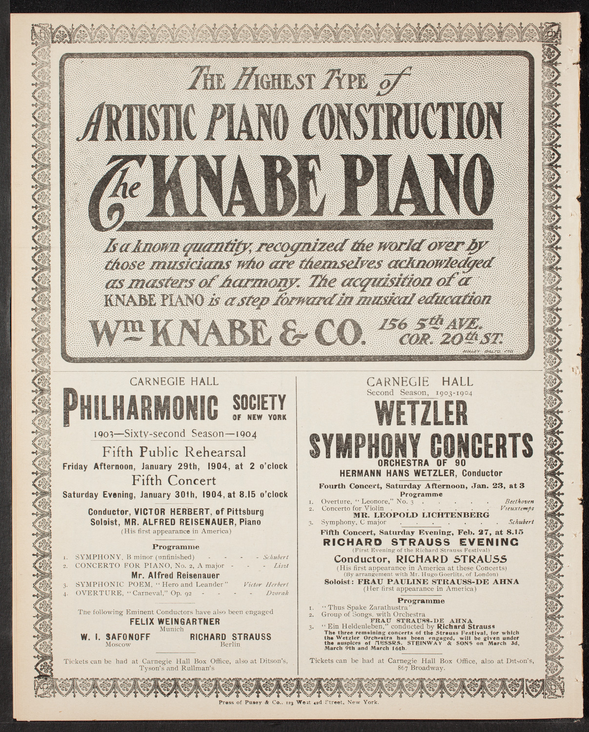 Arion Society, January 22, 1904, program page 12
