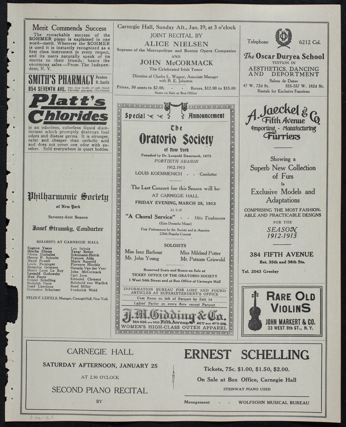 Julia Culp, Contralto, January 10, 1913, program page 9