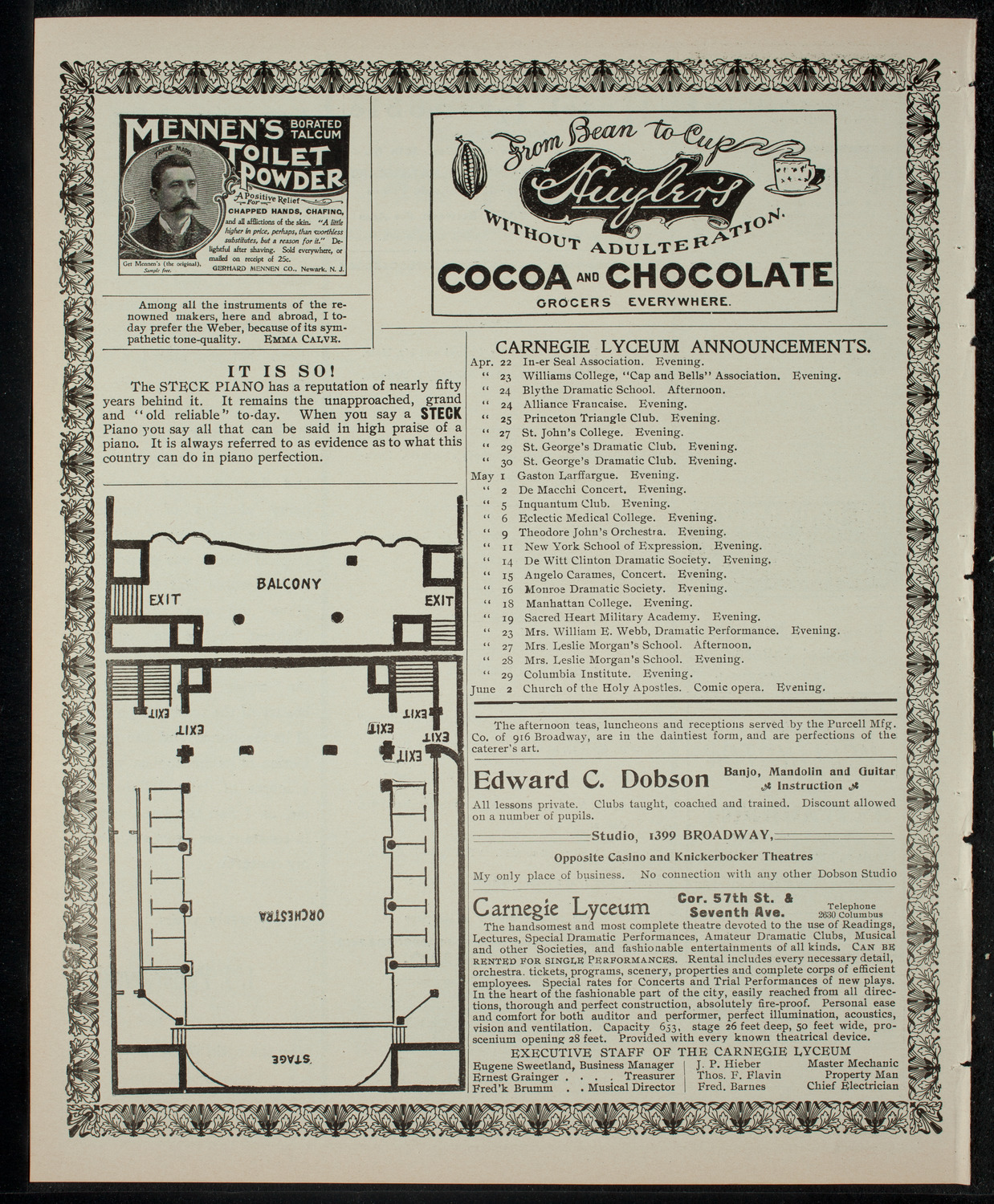 American Academy of Dramatic Arts, April 22, 1903, program page 4